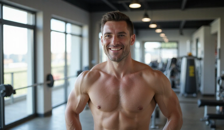 Mężczyzna ćwiczący, symbolizujący energię i witalność