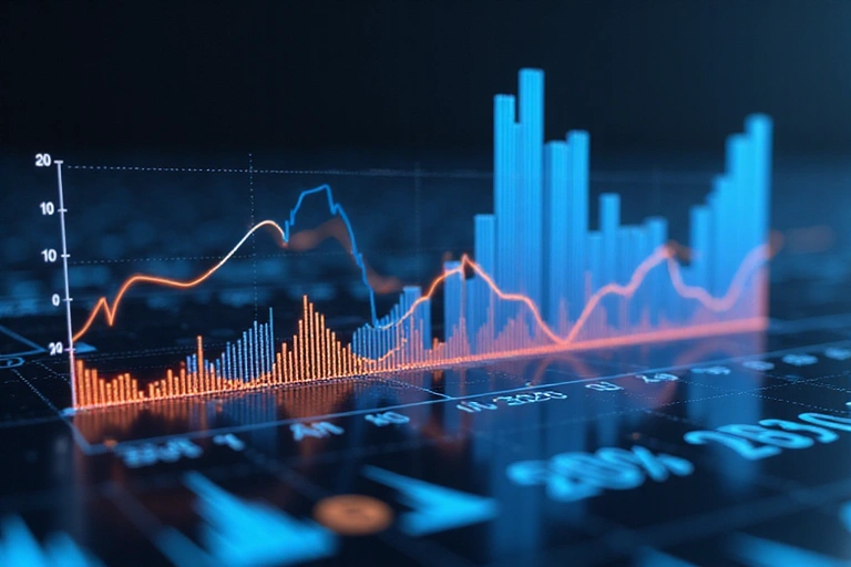 Wykresy i dane symbolizujące analizę strony internetowej za pomocą plików cookie, z elementami optymalizacji i poprawy doświadczeń użytkownika.
