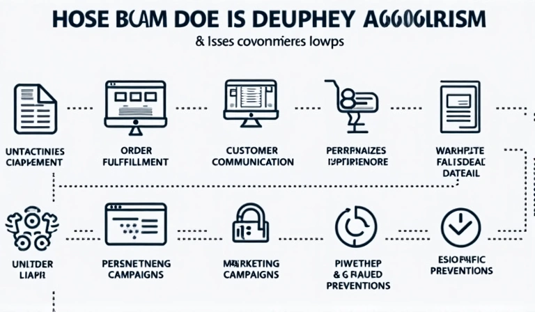 Infographic showing various uses of user data like order fulfillment, communication, personalization, and security.