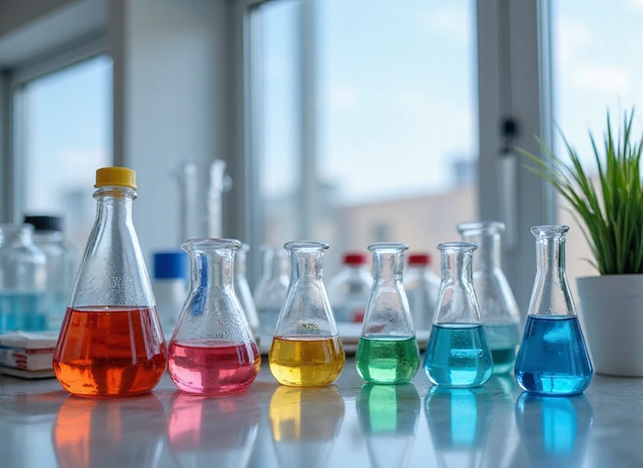 Składniki serum w probówkach laboratoryjnych